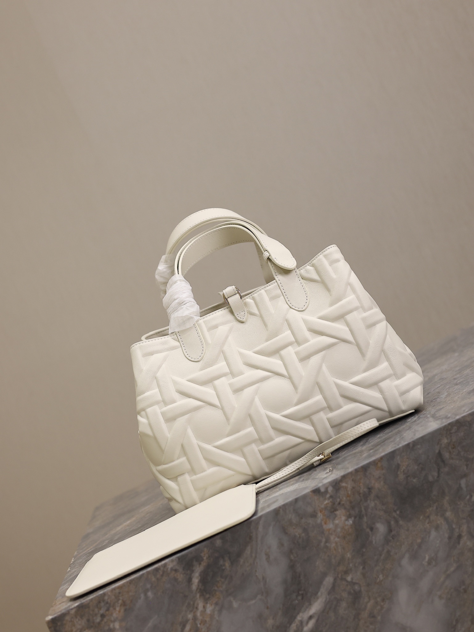 Medium Dior Toujours Bag White Graphic Cannage Calfskin